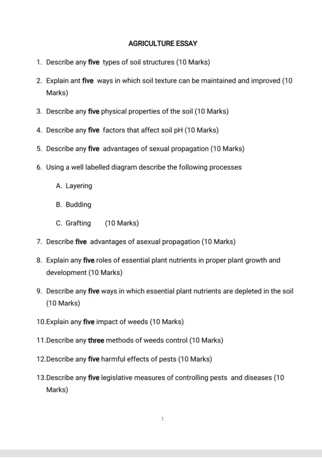 Agriculture Essay