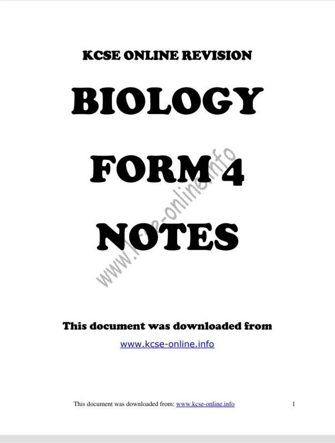 Biology Form 4 Notes