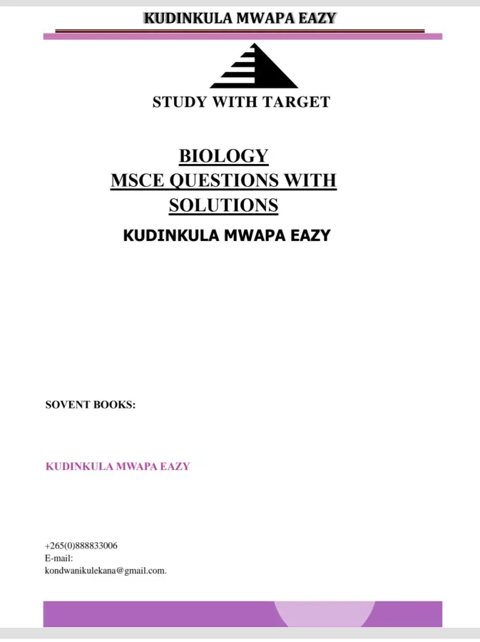 Biology Kudinkula Mwapa Easy