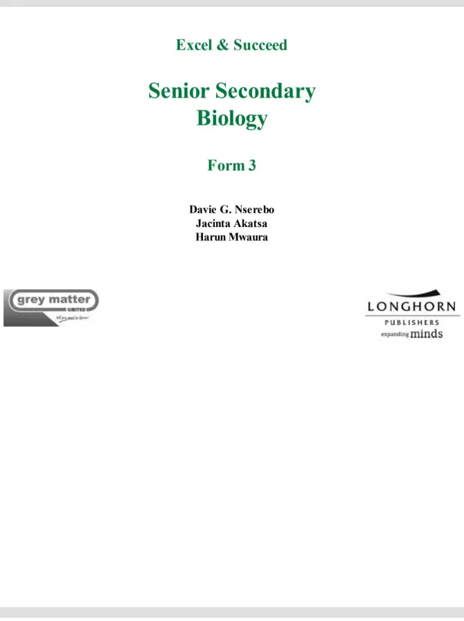 Biology book 3 Excel And Succeed