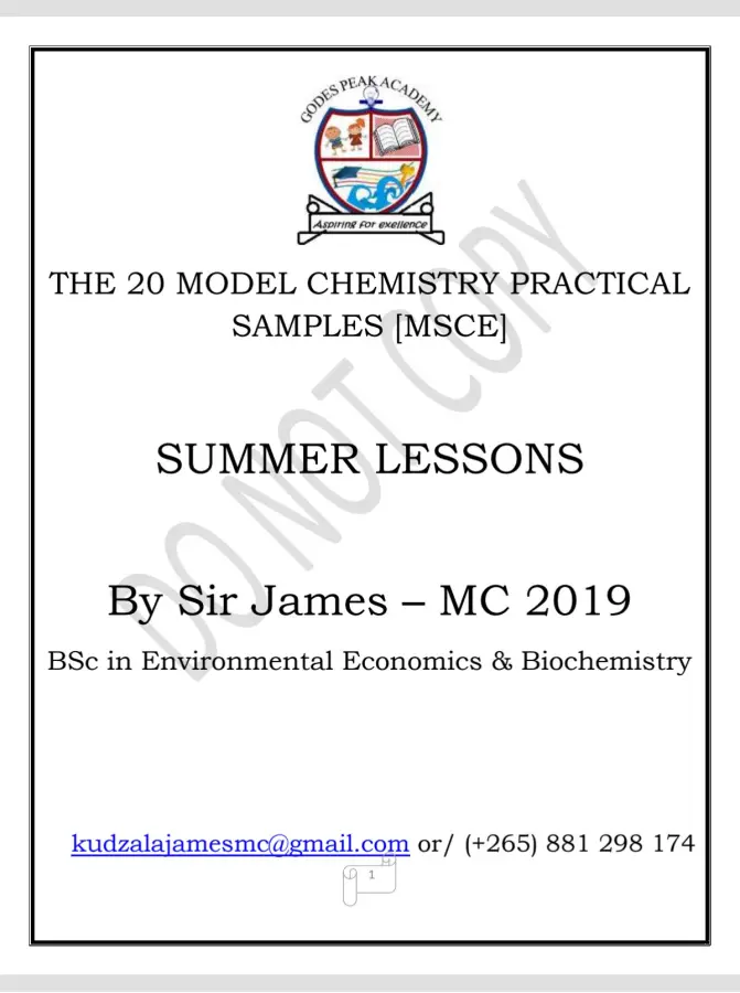 20 Chemistry Practical Samples