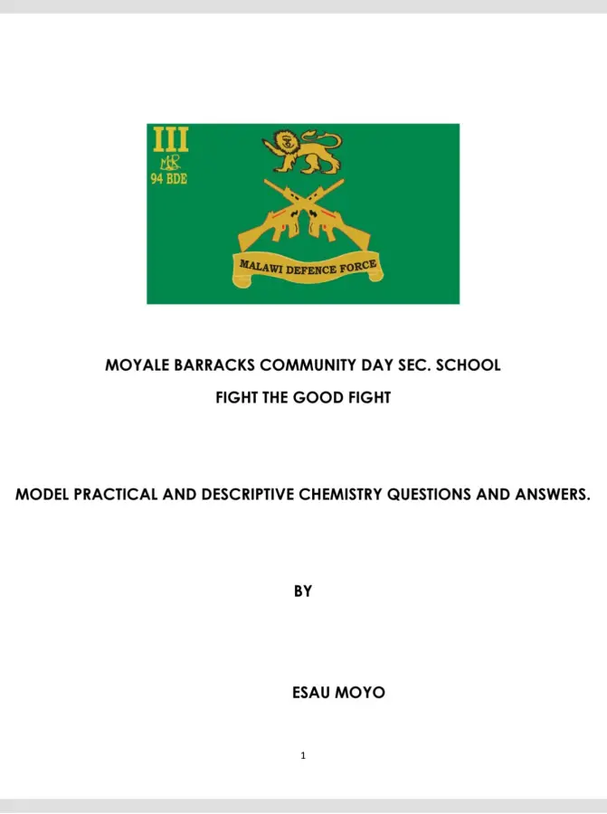 Chemistry Model Answers