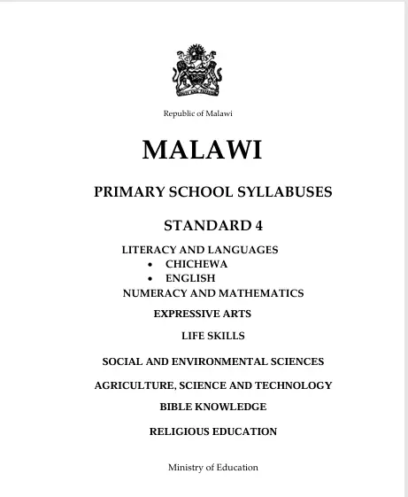 PRIMARY SCHOOL SYLLABUSES  STANDARD 4