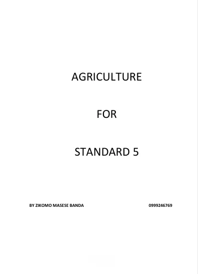 Agriculture For Standard 5