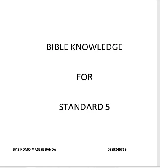 Bible Knowledge For Standard 5