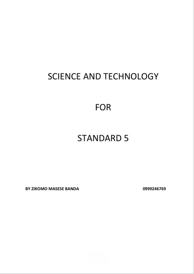 Science And Technology For Standard 5