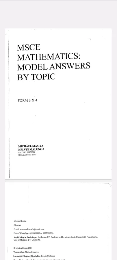 MSCE Maths Model Answers (1990-2021)